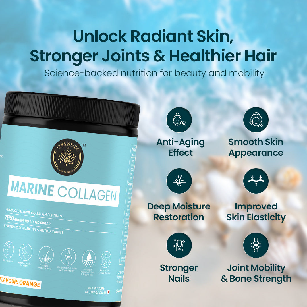 Marine Collagen Powder & Vedassure Rest Ease Capsules Combo