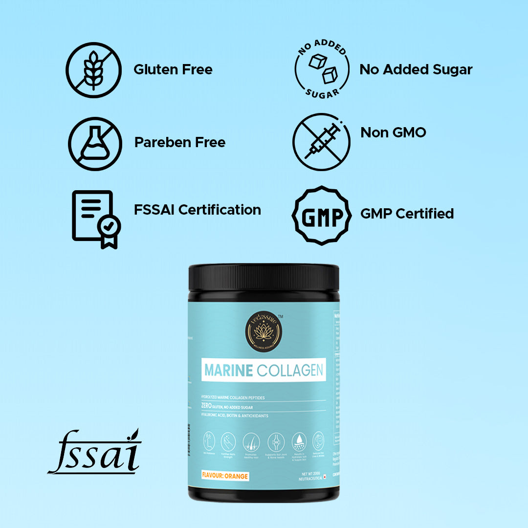 Marine Collagen Powder & Vedassure Rest Ease Capsules Combo