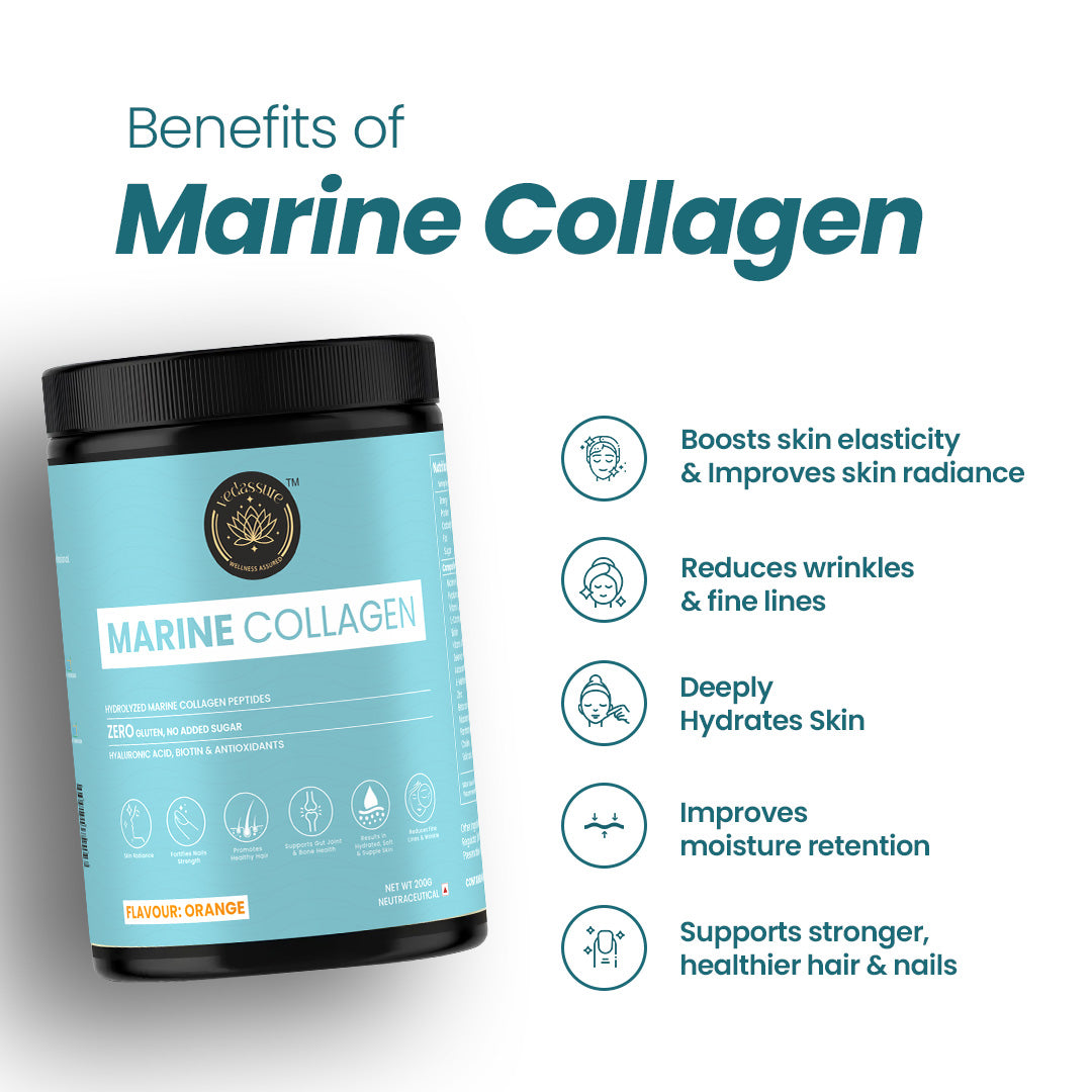 Marine Collagen Powder & Vedassure Rest Ease Capsules Combo