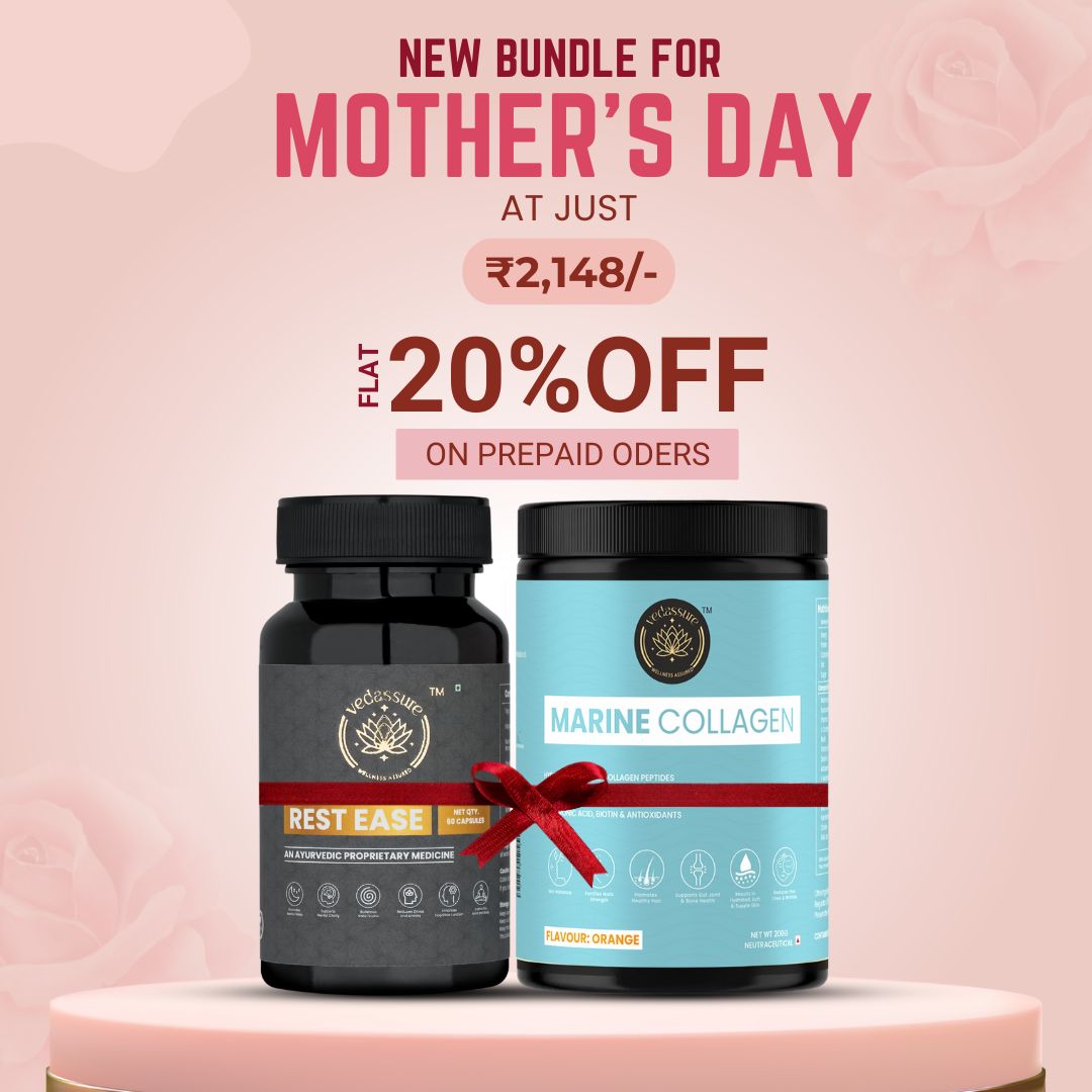 Marine Collagen Powder & Vedassure Rest Ease Capsules Combo