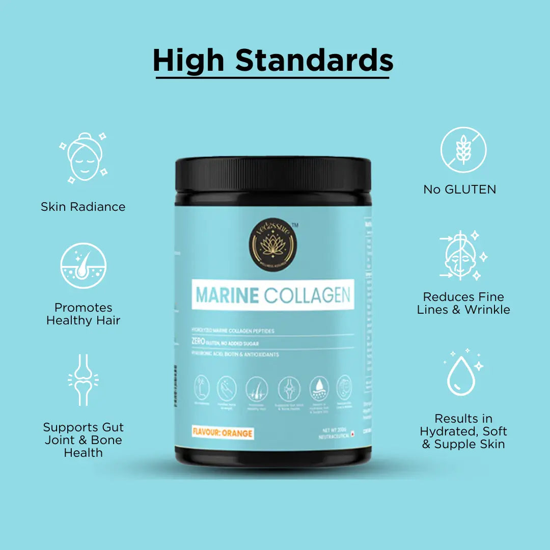 Marine Collagen Powder & Vedassure Rest Ease Capsules Combo